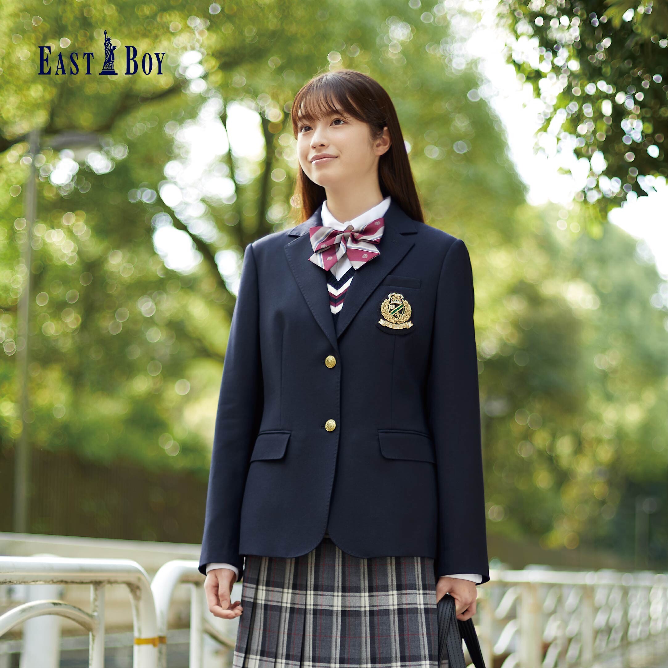 EASTBOY 紺ブレ ジャケット9号 チェックスカート11号 リボン セット EASTBOY 紺ブレ ジャケット9号 チェックスカート11号 リボン セット