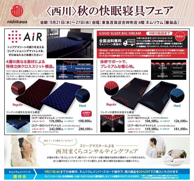 西川 AIRエアー01 マットレス シングルサイズ 折り畳式 ハードタイプ①