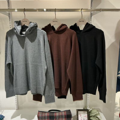 COTTON KNIT HOODIE 