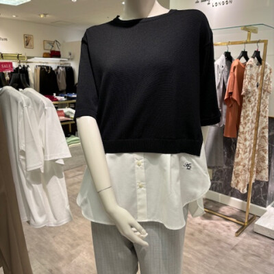 シャツミックスニット