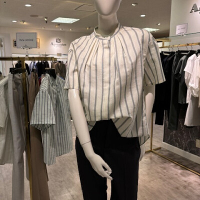 シアーストライプシャツ