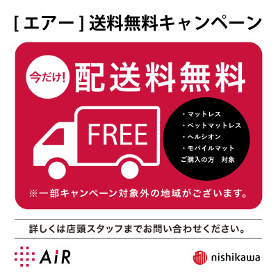 nishikawa【エアー】体感キャンペーン　同時開催　送料無料 キャンペーン