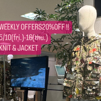 〈JNBY〉WEEKLY OFFERS 20%OFF❗️  5/10(金)−16(木) 「KNIT & JACKET」‼️